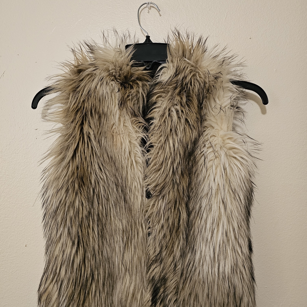 Sara's Prints Faux Fur Jacket Sz 8